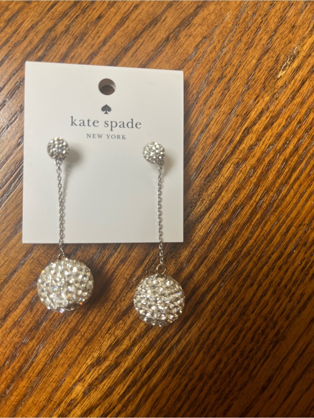 kate spade Silver Crystal Pave Drop Earrings